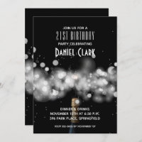 Champagne Sparkle 21e anniversaire Invitations