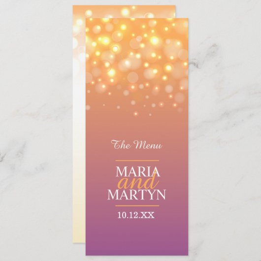 Champagne sparkle, menu diner (Voorkant / Achterkant)