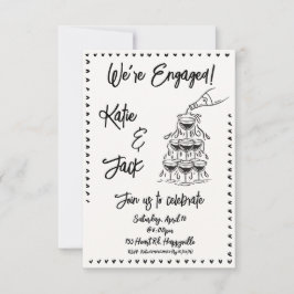 Champagne Stack Verloving Uitnodiging