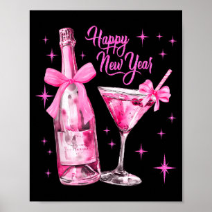 Champagne Swea Martini Coquette Gelukkig Nieuwjaar Poster