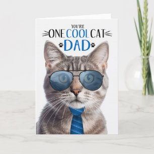 Champagne Tabby Cat Vaderdag One Cool Cat Feestdagen Kaart