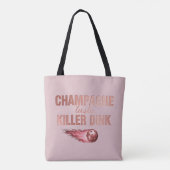 Champagne Taste Killer Dink - Rose Gold Pickleball Draagtas (Achterkant)
