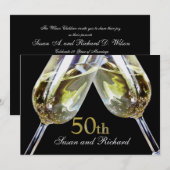 Champagne Toast / 50ste Jubileum Kaart (Voorkant / Achterkant)