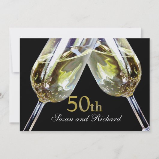Champagne Toast / 50ste Jubileum Kaart (Voorkant)