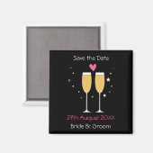 Champagne Toast Bewaar de datum magneet (Voorkant / Achterkant)