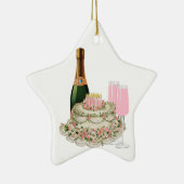 Champagne Toast Birthday Keramisch Ornament (Rechts)