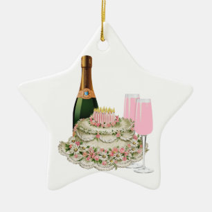 Champagne Toast Birthday Keramisch Ornament
