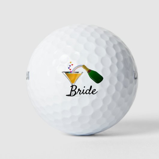 Champagne Toast Bruid Golfballen (Voorkant)