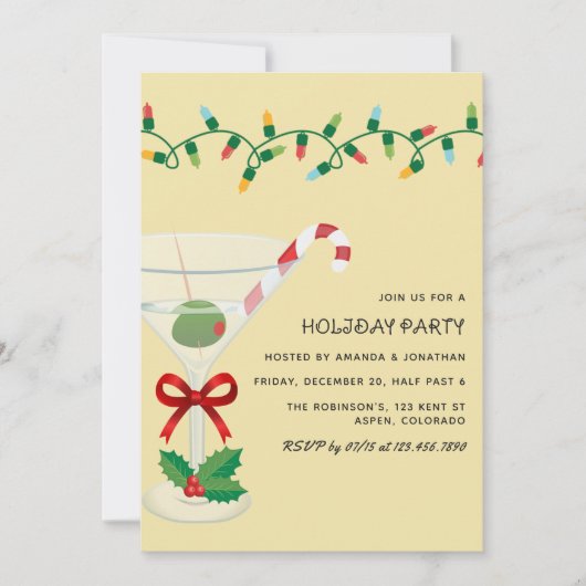 Champagne Toast Christmas Holiday Cocktail Party Kaart (Voorkant)