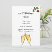 Champagne Toast Custom Invites Kaart (Staand voorkant)