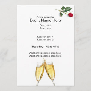 Champagne Toast Custom Invites Kaart