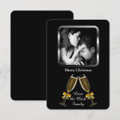 Champagne Toast Elegant Custom Photo Kaart (Voorkant / Achterkant)