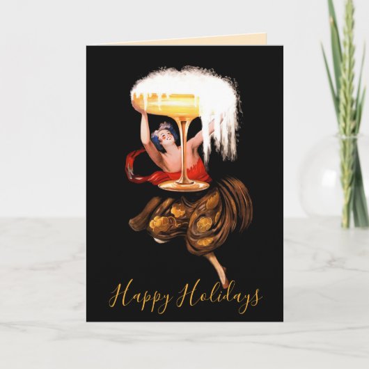 Champagne Toast  Feestdagen Kaart (Voorkant)