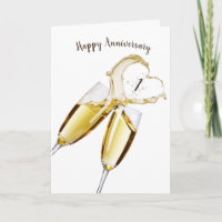 Champagne Toast for 1st Jubileum Card