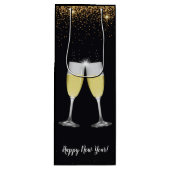 Champagne Toast Glitter Oud en Nieuw Feest Wijn Cadeautas (Voorkant)