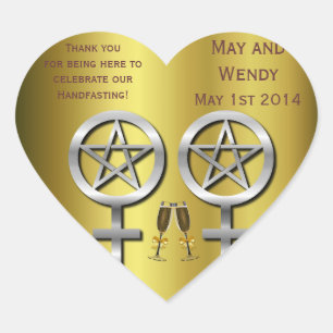 Champagne Toast Lesbisch Handfasting Hart Sticker