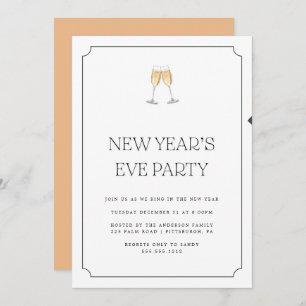 Champagne Toast Nouvel An Soirée Invitation