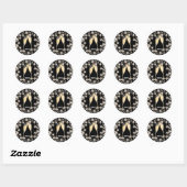 Champagne Toast String Lights Ronde Sticker (Vel)