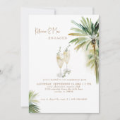 Champagne Toast Tropical Engagement Party  Kaart (Voorkant)