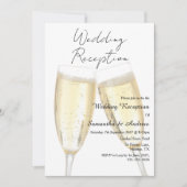 Champagne Toast Trouwreceptie Kaart (Voorkant)