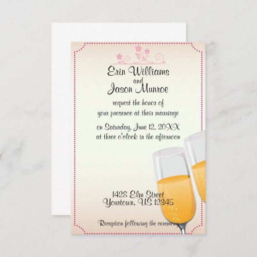 Champagne Toast Uitnodiging (Voorkant / Achterkant)