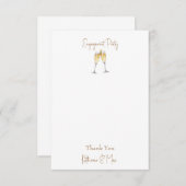 Champagne Toast Verlovingsfeest Dank Je Bedankkaart (Voorkant / Achterkant)