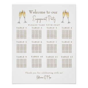 Champagne Toast Verlovingspartij Stoelenkaart II Perfect Poster