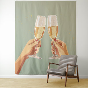 Champagne Toast Viering Wandkleed