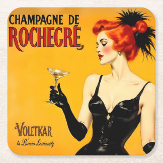 Champagne Toast Vierkante Kartonnen Onderzetter