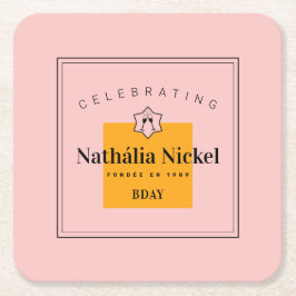 Champagne Toast Vierkante Kartonnen Onderzetter