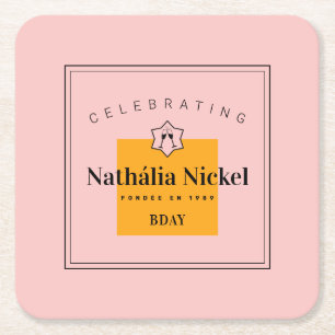 Champagne Toast Vierkante Kartonnen Onderzetter