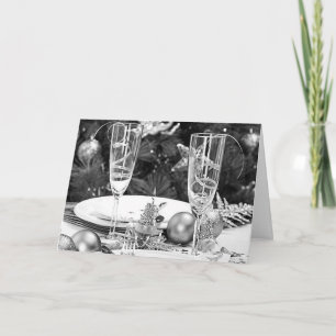 **CHAMPAGNE TOAST** VOOR EEN ZEER VROLIJK KERSTFEE FEESTDAGEN KAART