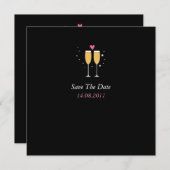 Champagne Toast Wedding Save the Date - black (Voorkant / Achterkant)