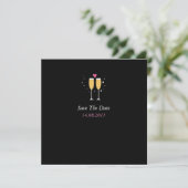 Champagne Toast Wedding Save the Date - black (Staand voorkant)