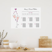 Champagne Toast Wedding Table Plan Poster (Keuken)