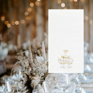 Champagne Toren Aangepaste Namen Bruiloft III Servet