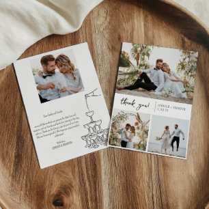 Champagne toren Dank u kaart foto collage