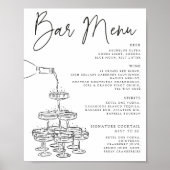 Champagne Tower Bar Menu Sign 8x10 Poster (Voorkant)