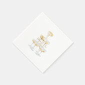 Champagne Tower Custom Names Wedding Cocktail Servet (Hoek)