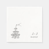 Champagne Tower Monogram Aangepaste bruiloft Cockt Servet (Voorkant)