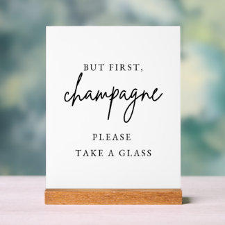 Champagne Trouw Teken Acryl Bord