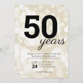 Champagne uitnodigingen voor 50ste verjaardagsfees (Voorkant / Achterkant)