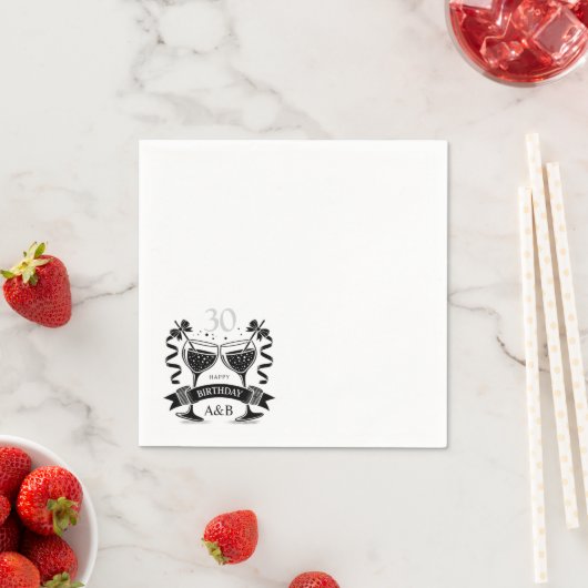 Champagne Verjaardag Bow Servet (Insitu)