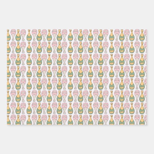 Champagne viering  inpakpapier vel (Voorkant 2)