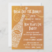 Champagne-viering nieuwjaarsfeest kaart (Voorkant)