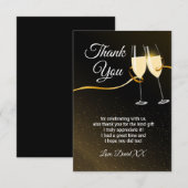 Champagne, vin, adulte, carte de remerciements (Devant / Derrière)