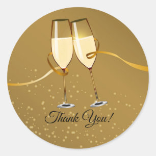 Champagne, vin, fête des adultes, merci stickers