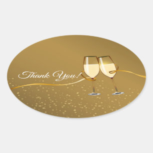Champagne, vin, fête des adultes, merci stickers
