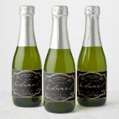 Champagne vintage Bridesmaid Étiquette noir et or (Bouteilles)