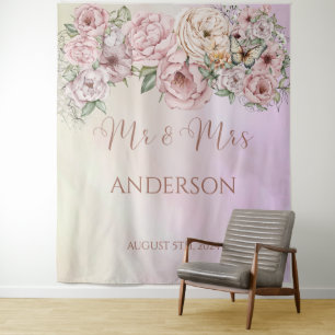 Champagne vintage Peony Mariage fond de tapisserie
